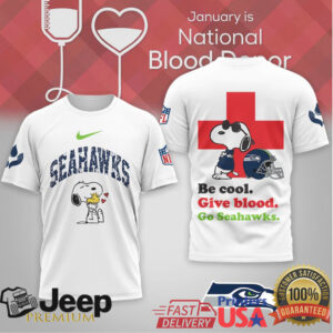Seattle Seahawks Official NFL Snoopy Blood Donor Awareness Month T shirt Seattle Seahawks Official NFL Snoopy Blood Donor Awareness Month T shirt