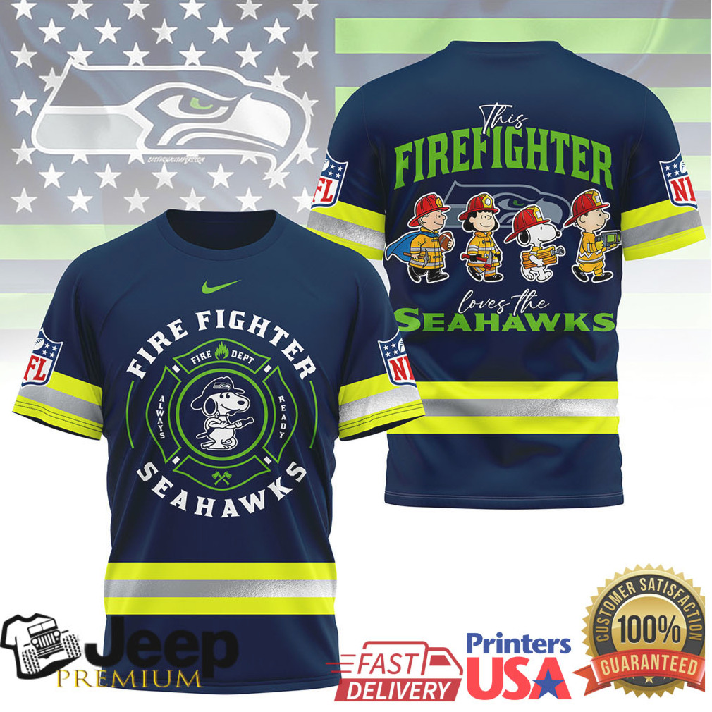 Seattle Seahawks Official NFL Snoopy Firefighter 3D Shirt Seattle Seahawks Official NFL Snoopy Firefighter 3D Shirt