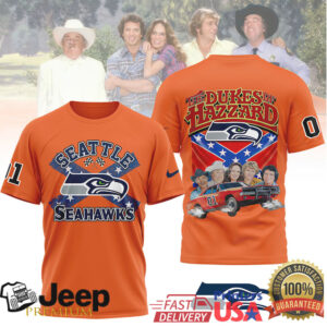 Seattle Seahawks Official NFL The Dukes of Hazzard 3D Shirt