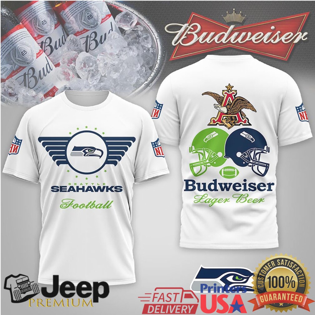 Seattle Seahawks Official NFL Vintage Budweiser 3D Shirt Seattle Seahawks Official NFL Vintage Budweiser 3D Shirt