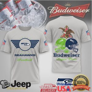 Seattle Seahawks Official NFL Vintage Budweiser 3D Shirt