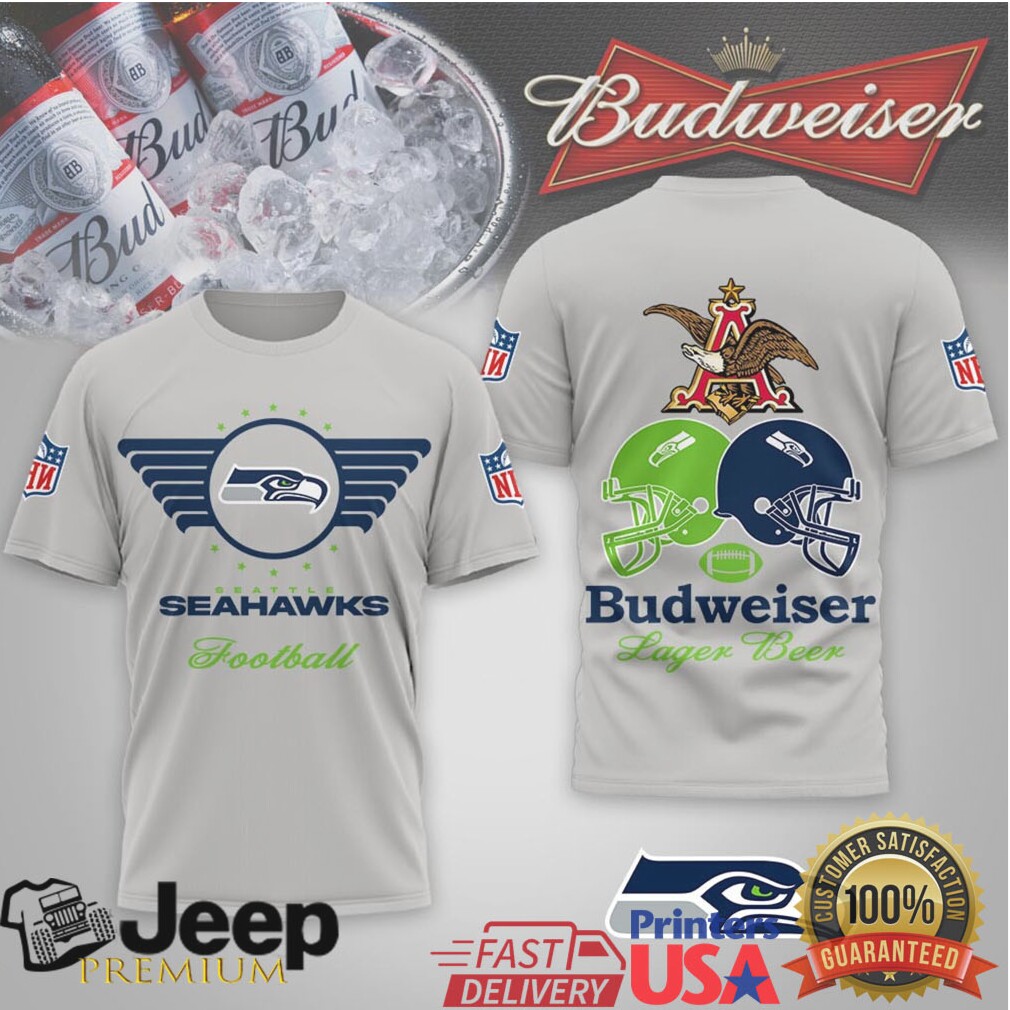 Seattle Seahawks Official NFL Vintage Budweiser 3D Shirt Seattle Seahawks Official NFL Vintage Budweiser 3D Shirt