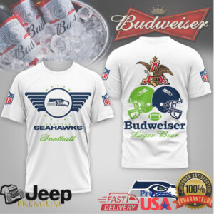 Seattle Seahawks Official NFL Vintage Budweiser 3D Shirt