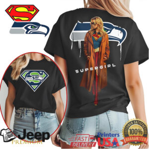 Seattle Seahawks Official NFL x Supergirl T shirt Seattle Seahawks Official NFL x Supergirl T shirt
