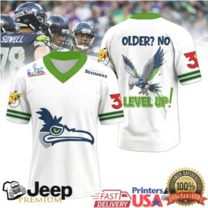 Seattle Seahawks Official Super Bowl x Pokemon 30th Anniversary V neck Baseball Jersey