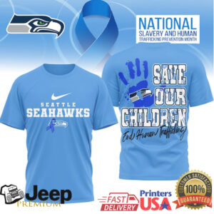 Seattle Seahawks Save Our Children End Human Trafficking Blue Tshirt Seattle Seahawks Save Our Children End Human Trafficking Blue Tshirt