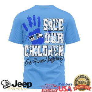 Seattle Seahawks Save Our Children End Human Trafficking Blue Tshirt
