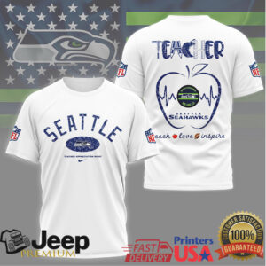 Seattle Seahawks Teacher Appreciation Night Teach Love Inspire Tshirt Seattle Seahawks Teacher Appreciation Night Teach Love Inspire Tshirt