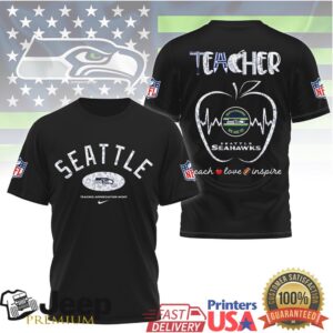 Seattle Seahawks Teacher Appreciation Night Teach Love Inspire Tshirt