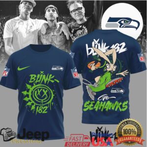 Seattle SeahawksOfficial NFL Blink 182 3D Shirt