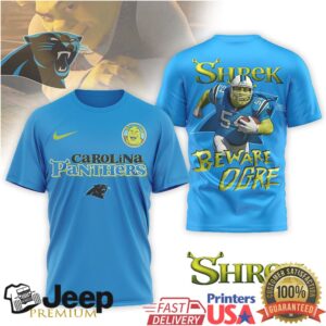 Shrek Beware Ogre X Carolina Panthers Nfl Mashup T Shirt