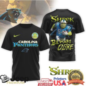Shrek Beware Ogre X Carolina Panthers Nfl Mashup T Shirt