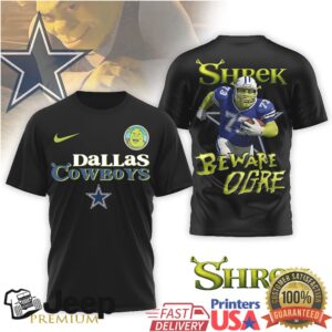 Shrek Beware Ogre X Dallas Cowboys Nfl Mashup T Shirt