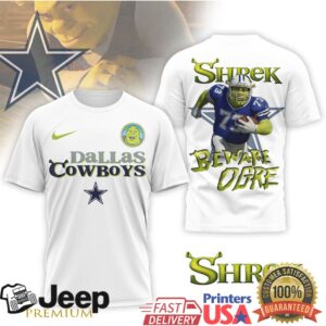 Shrek Beware Ogre X Dallas Cowboys Nfl Mashup T Shirt