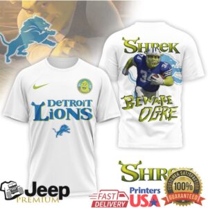 Shrek Detroit Lions Beware Ogre Football Tshirt
