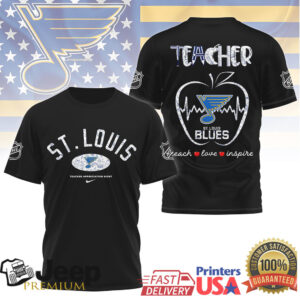 St. Louis Blues Teacher Appreciation Night Tee Teach Love Inspire Hockey Fan St. Louis Blues Teacher Appreciation Night Tee Teach Love Inspire Hockey Fan
