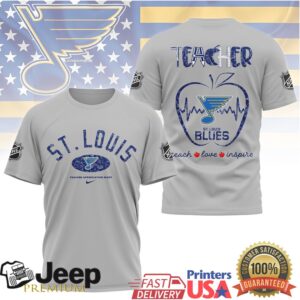 St. Louis Blues Teacher Appreciation Night Tee Teach Love Inspire Hockey Fan