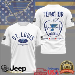 St. Louis Blues Teacher Appreciation Night Tee Teach Love Inspire Hockey Fan
