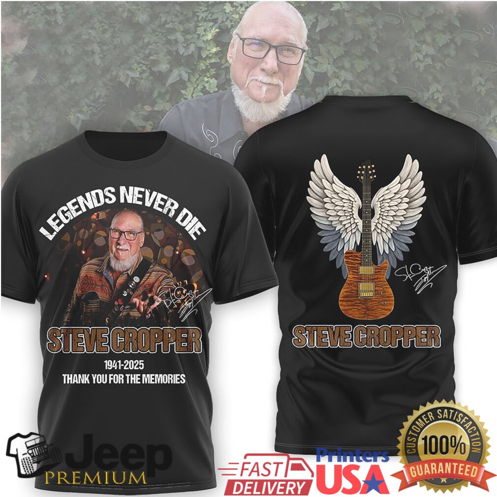 Steve Cropper Tribute T Shirt Legends Never Die 1941 2025 Guitar Wings Memorial Tee Steve Cropper Tribute T Shirt Legends Never Die 1941 2025 Guitar Wings Memorial Tee