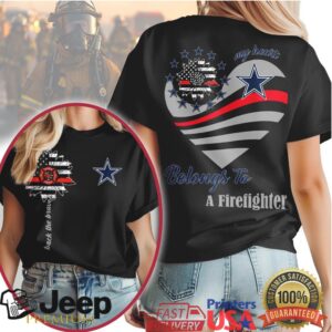 Dallas Cowboys Official NFL My Heart Belongs To A Firefighter T shirt