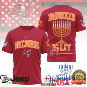 Tampa Bay Buccaneers Official NFL Happy Hanukkah 3D Shirt