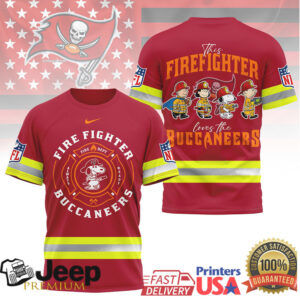 Tampa Bay Buccaneers Official NFL Snoopy Firefighter 3D Shirt Tampa Bay Buccaneers Official NFL Snoopy Firefighter 3D Shirt
