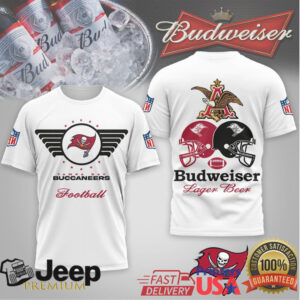 Tampa Bay Buccaneers x Budweiser Football Lager Beer Vintage T Shirt