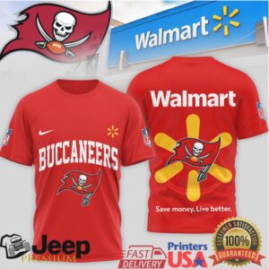 Tampa Bay Buccaneers x Walmart Logo Custom Graphic T Shirt