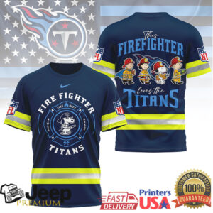Tennessee Titans Official NFL Snoopy Firefighter 3D Shirt Tennessee Titans Official NFL Snoopy Firefighter 3D Shirt