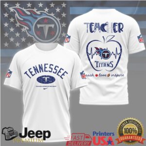 Tennessee Titans Teacher Appreciation Night Teach Love Inspire Tshirt