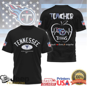 Tennessee Titans Teacher Appreciation Night Teach Love Inspire Tshirt
