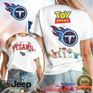 Tennessee Titans x Toy Story Woody & Buzz White T Shirt Tennessee Titans x Toy Story Woody & Buzz White T Shirt