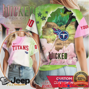 Tennessee Titans x Wicked Movie Emerald City Custom Football Shirt