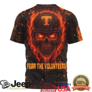 Tennessee Volunteers Fear The Volunteers Skull Helmet 3D All Over Print T Shirt