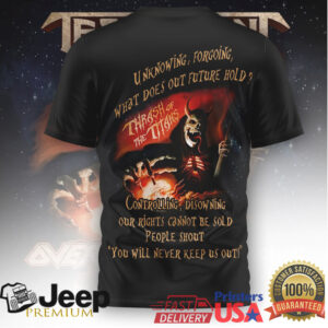 Testament Band Thrash of the Titans Skull Graphic Metal T Shirt Testament Band Thrash of the Titans Skull Graphic Metal T Shirt