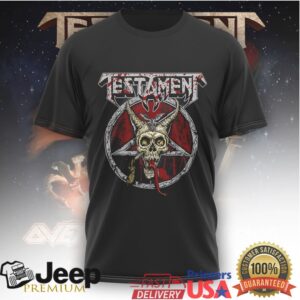 Testament Band Thrash of the Titans Skull Graphic Metal T Shirt