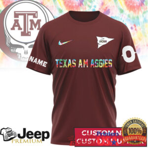 Texas AM Aggies Deadhead Fan Personalized Custom Name T Shirt
