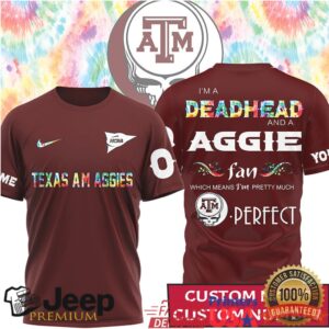 Texas AM Aggies Deadhead Fan Personalized Custom Name T Shirt