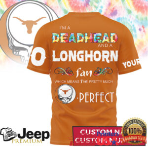 Texas Longhorns Deadhead Fan Personalized Custom Name T Shirt