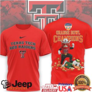 Texas Tech Red Raiders Orange Bowl Champions Mascot T Shirt