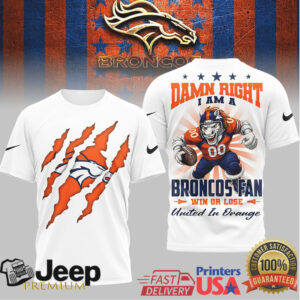 Denver Broncos United In Orange 3D T Shirt Denver Broncos United In Orange 3D T Shirt