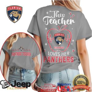 This Teacher Loves Her Florida Panthers NHL Fan Apple Heartbeat Tee