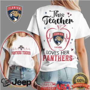 This Teacher Loves Her Florida Panthers NHL Fan Apple Heartbeat Tee