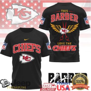 Kansas City Chiefs Official NFL Barber Fan 3D Shirt