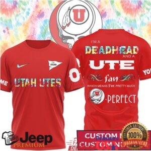 Utah Utes Deadhead Fan Custom Name and Number Graphic T Shirt Utah Utes Deadhead Fan Custom Name and Number Graphic T Shirt