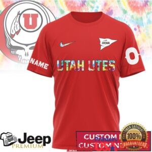 Utah Utes Deadhead Fan Custom Name and Number Graphic T Shirt