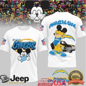 Los Angeles Chargers Official NFL Gangsta Mickey 3D Shirt