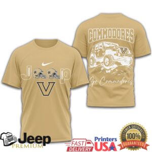 Vanderbilt Commodores Jeep 4X4 Offroad Mascot Tshirt Vanderbilt Commodores Jeep 4X4 Offroad Mascot Tshirt