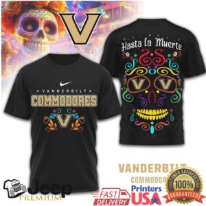 Vanderbilt Commodores Official NCAA Day of the Dead 3D Shirt Vanderbilt Commodores Official NCAA Day of the Dead 3D Shirt