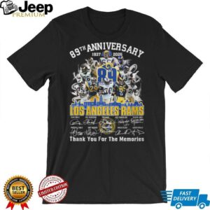 Vintage Los Angeles Rams Thank You For The Memories Shirt with Player Signatures